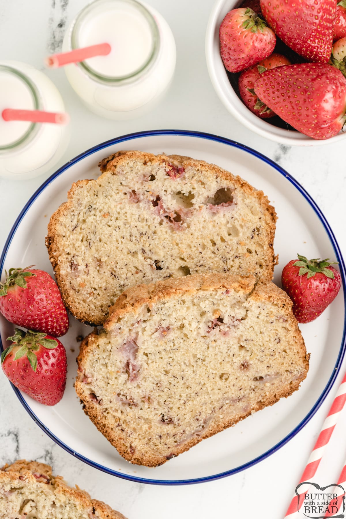 Strawberry Cream Cheese Banana Bread is a delicious and easy-to-make recipe that can be enjoyed as breakfast or dessert. The perfect banana bread recipe for using up those over-ripe bananas!