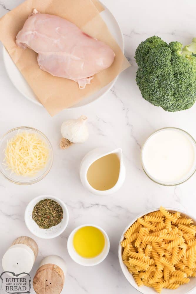 CHICKEN BROCCOLI ALFREDO - Butter with a Side of Bread