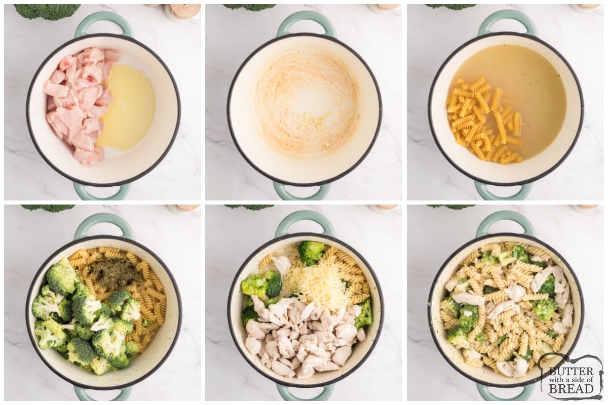 Step by step instructions on how to make Chicken Broccoli Alfredo