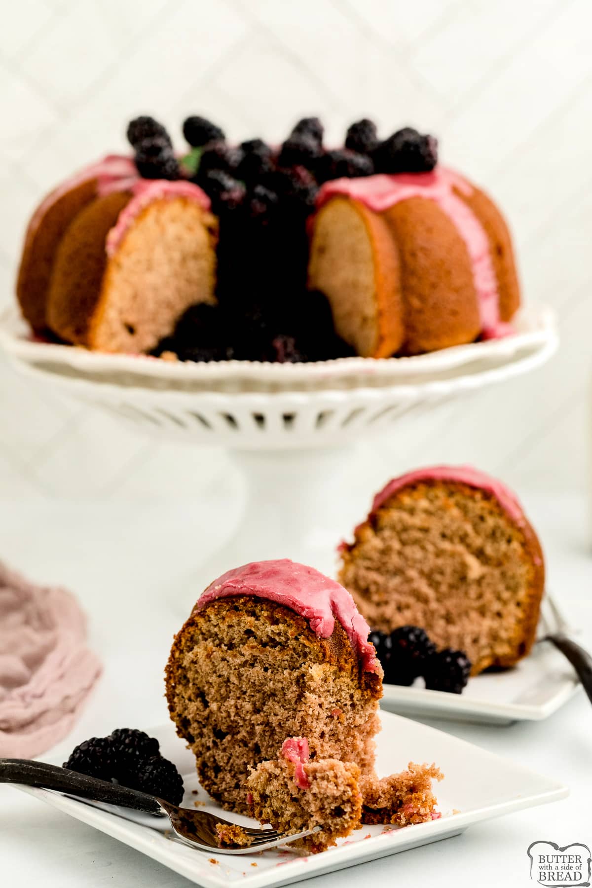 Glazed Blackberry Cake is a delicious, moist cake with a sweet blackberry glaze. It is perfect for any special occasion or as a dessert for a family dinner. 