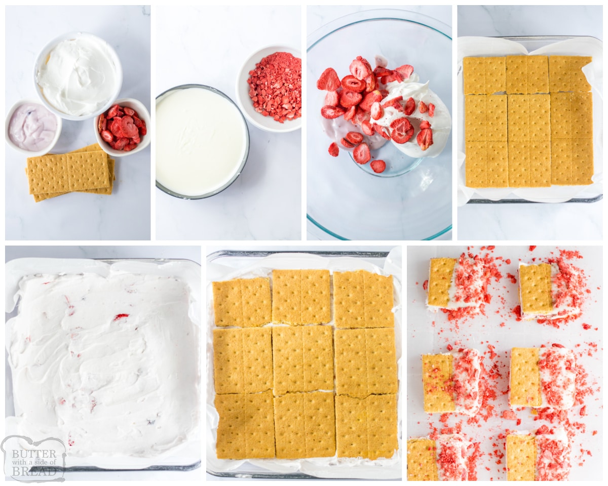 how to make Strawberry Cool Whip Ice Cream Sandwiches