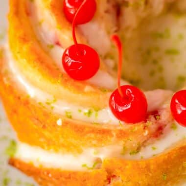 shirley temple bundt cake with cherries