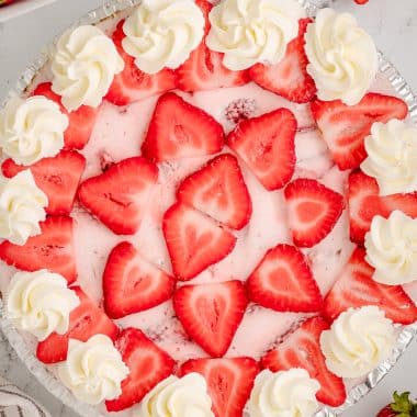 homemade strawberries and cream pie
