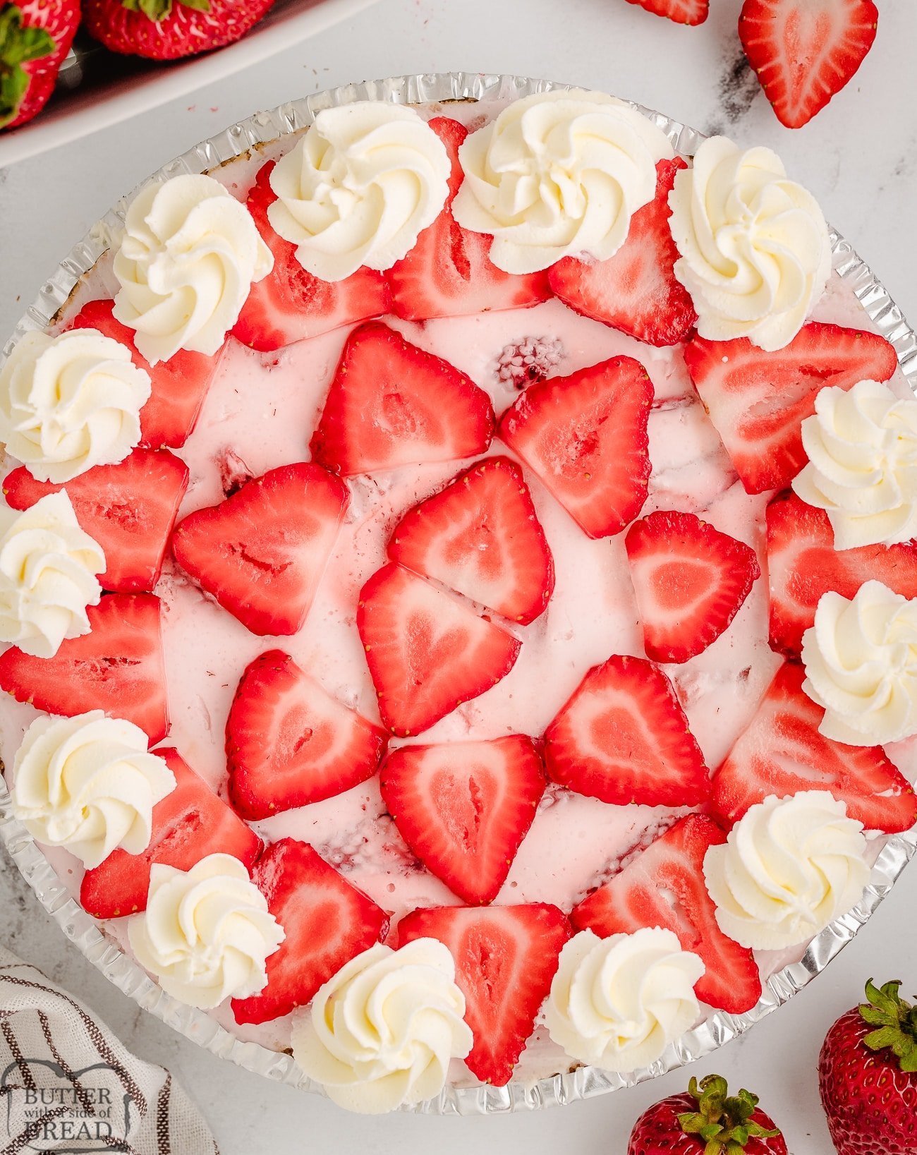 homemade strawberries and cream pie