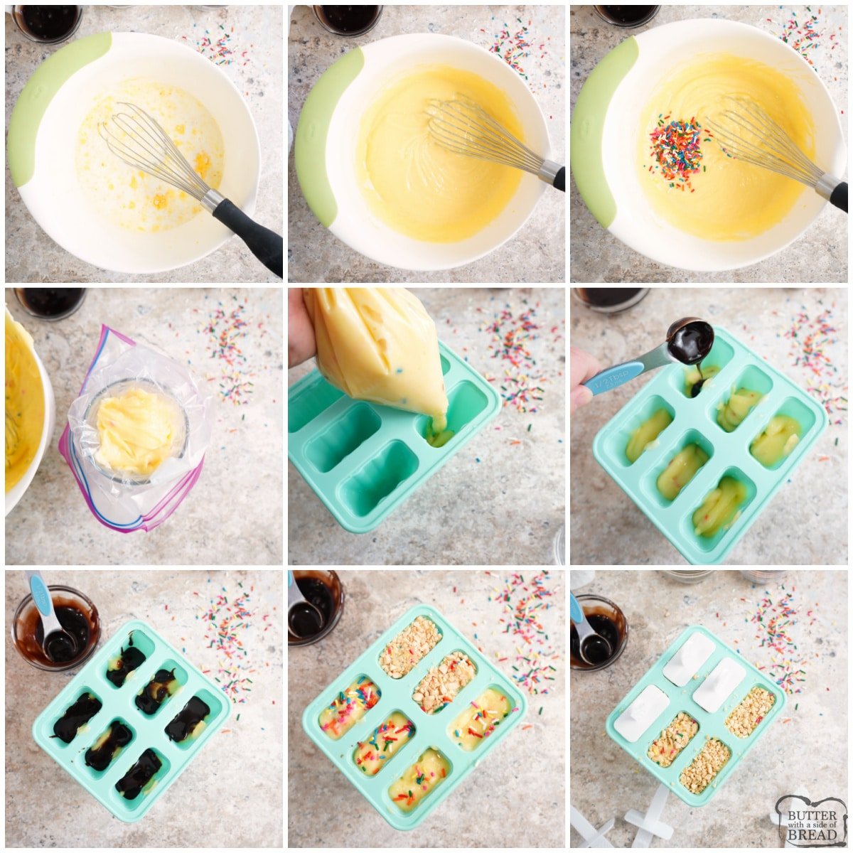 Step by step instructions on how to make Hot Fudge Sundae Pudding Pops