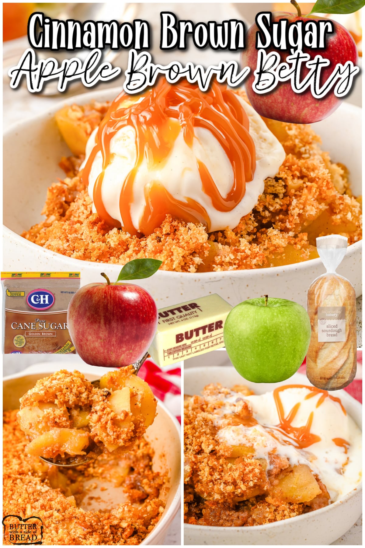 Apple Brown Betty made with crisp apples, butter, brown sugar & toasted bread crumbs! Buttery variation on apple cobbler that everyone loves! 