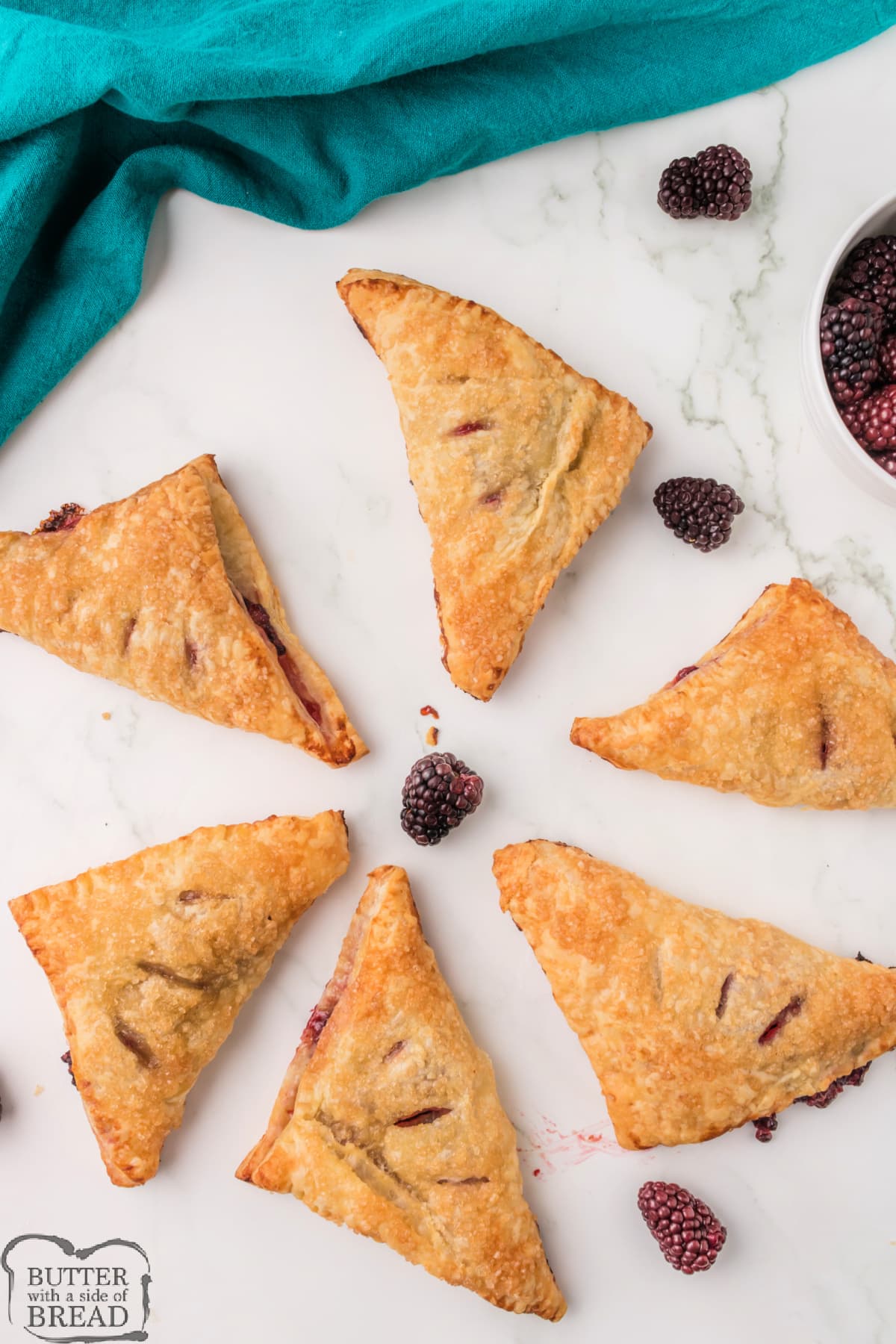 Homemade pastry with blackberries
