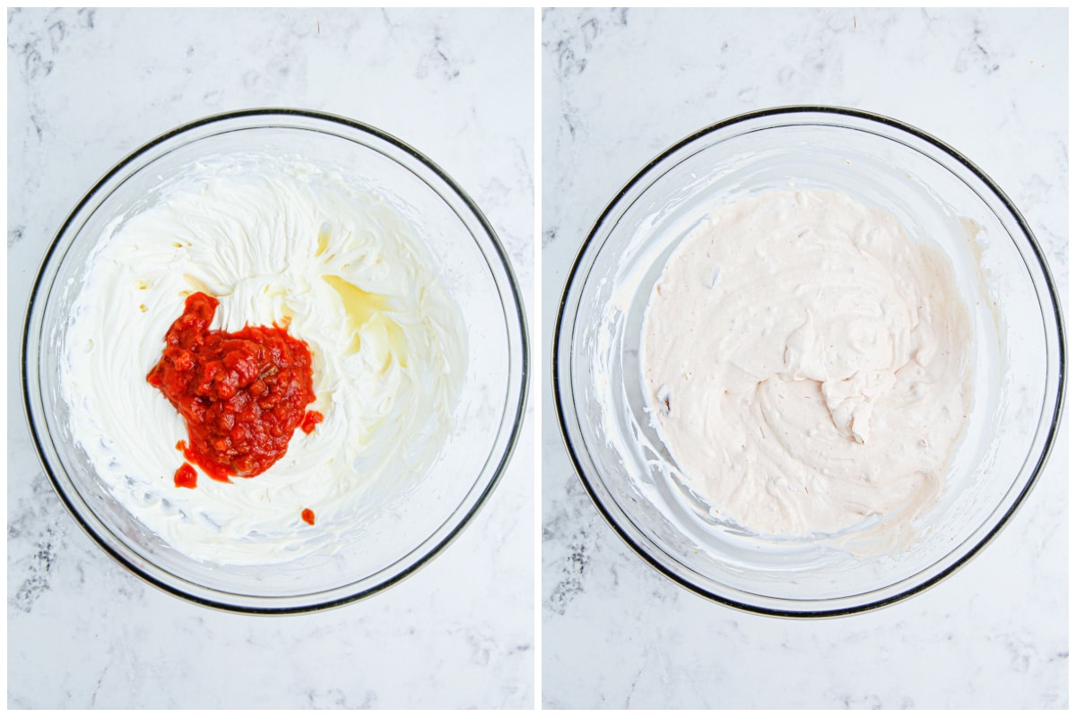 Add salsa and lime juice to cream cheese mixture