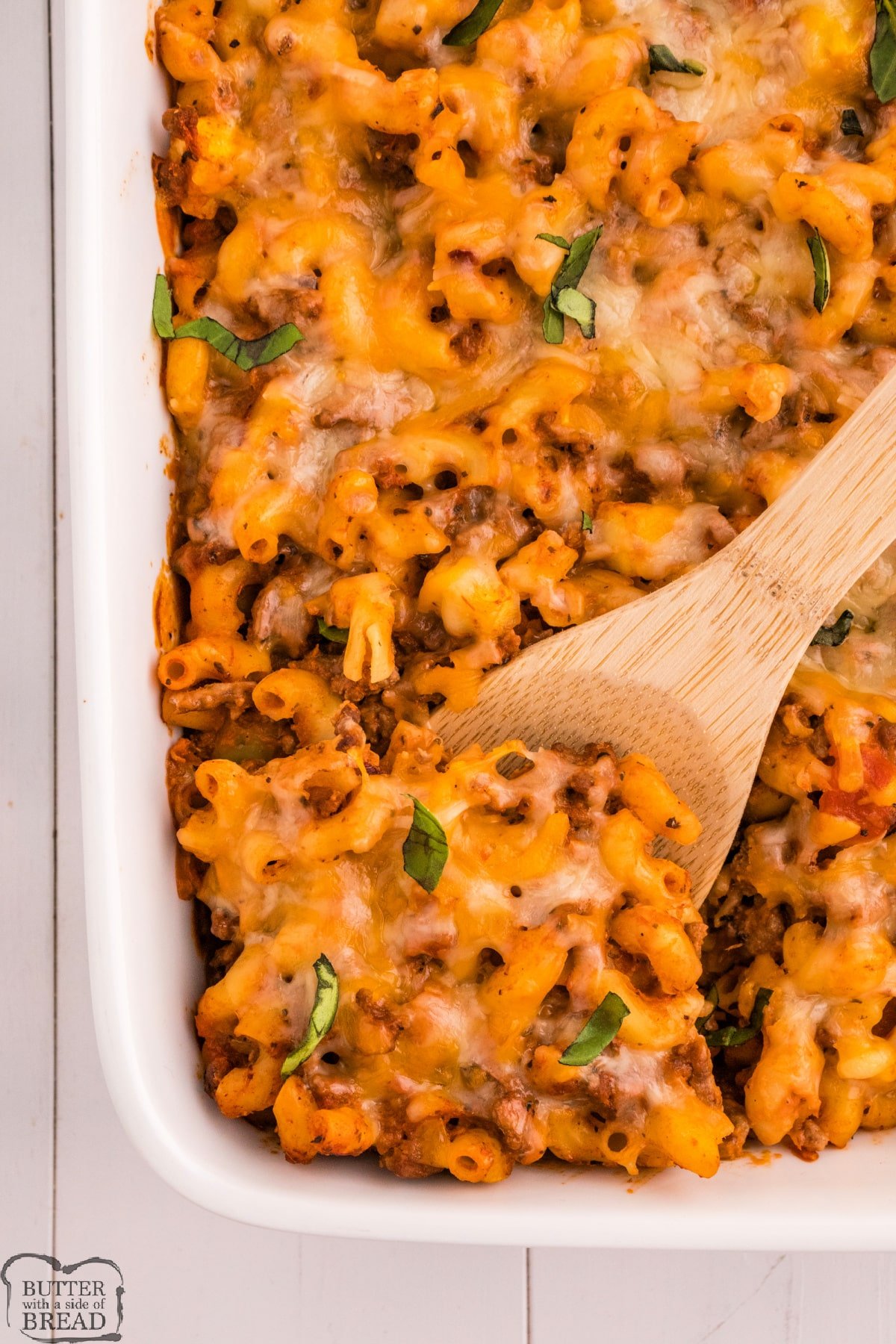 Cheesy Beef & Zucchini Casserole is a delicious one-dish meal that the whole family will love. Made with fresh zucchini, ground beef, macaroni noodles, marinara sauce, cheese and lots of spices! 