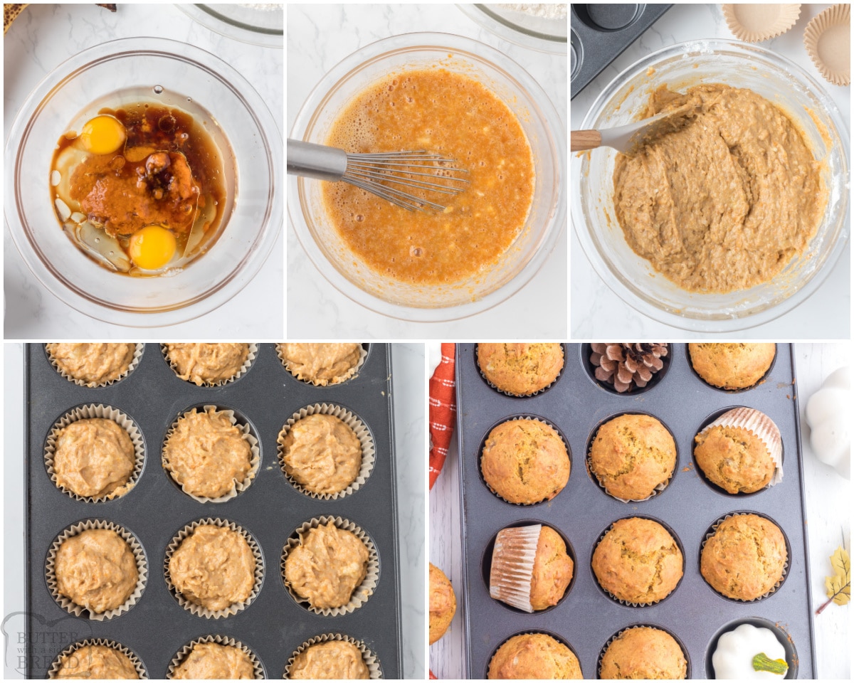 how to make pumpkin banana muffins