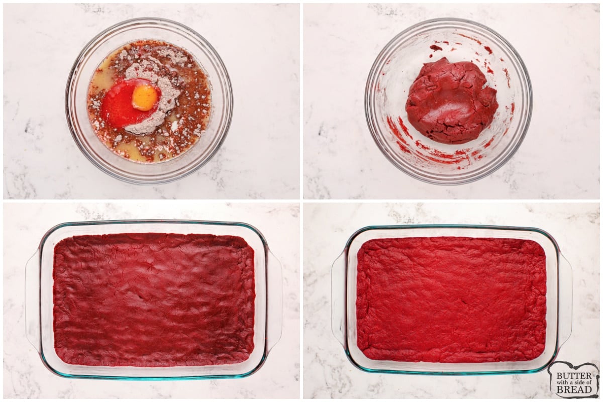 How to make red velvet crust from a cake mix. 