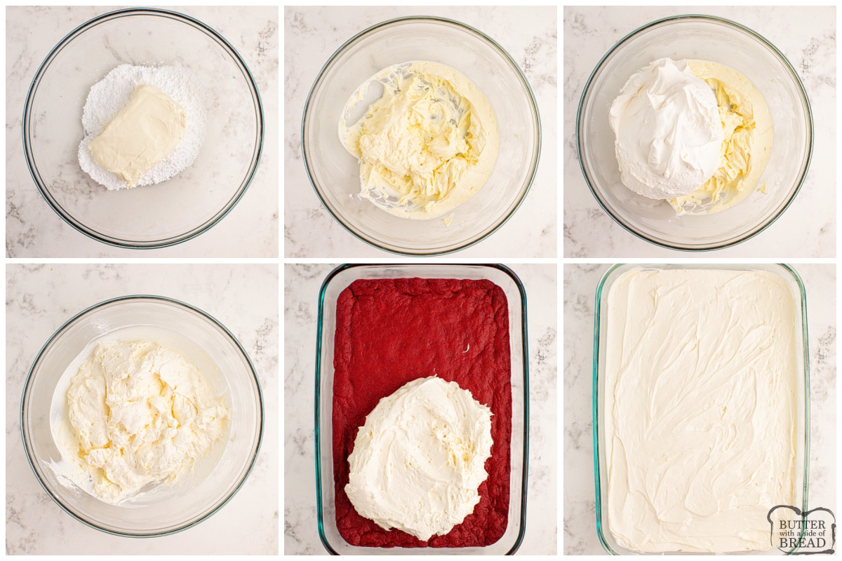 Making cream cheese layer. 