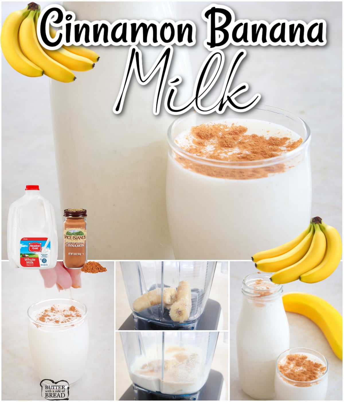 Quick & easy Cinnamon Banana Milk is made with just 5 ingredients & is done in a few minutes! This banana milk is a tasty after school snack that everyone enjoys!
