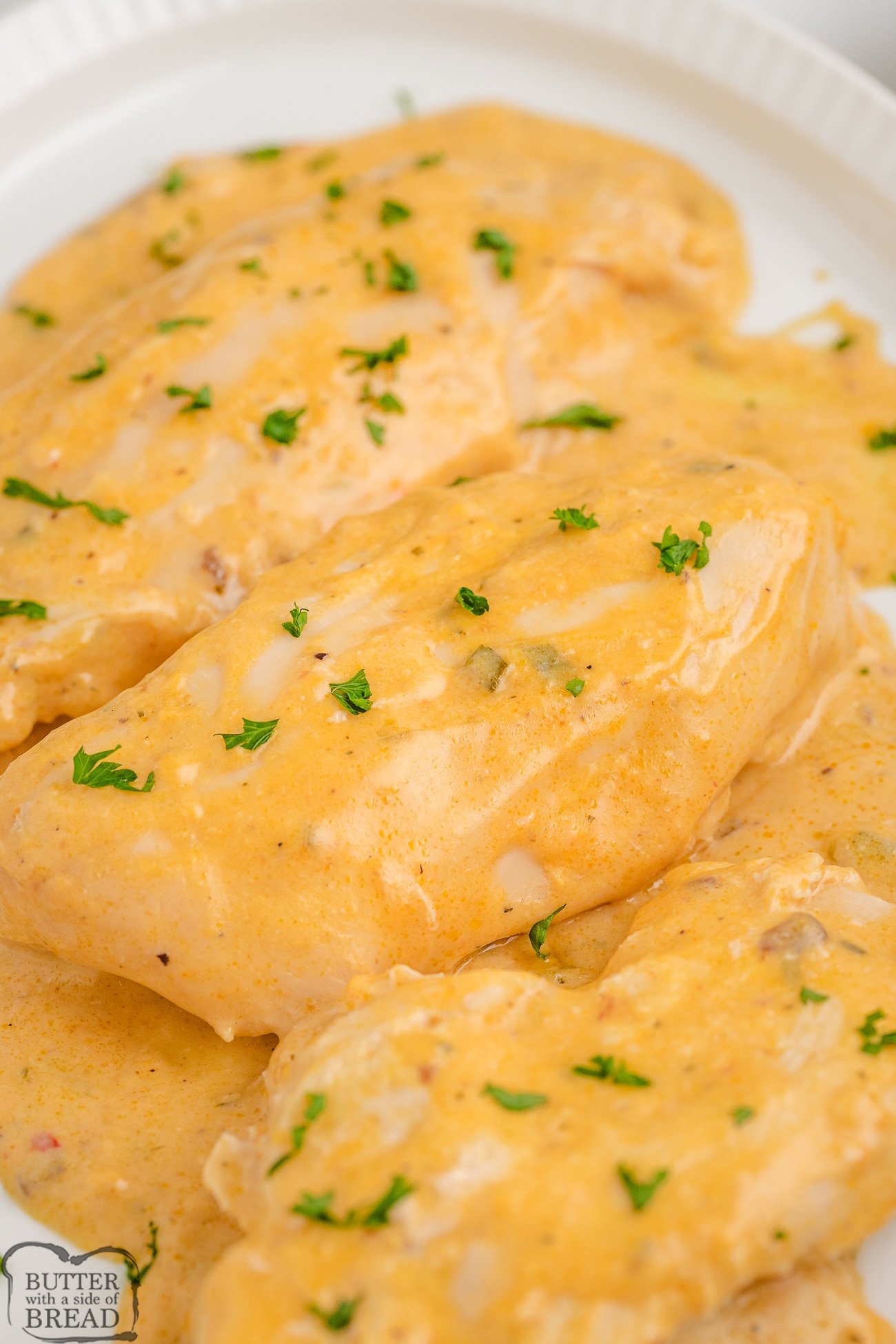angel chicken with a creamy sauce