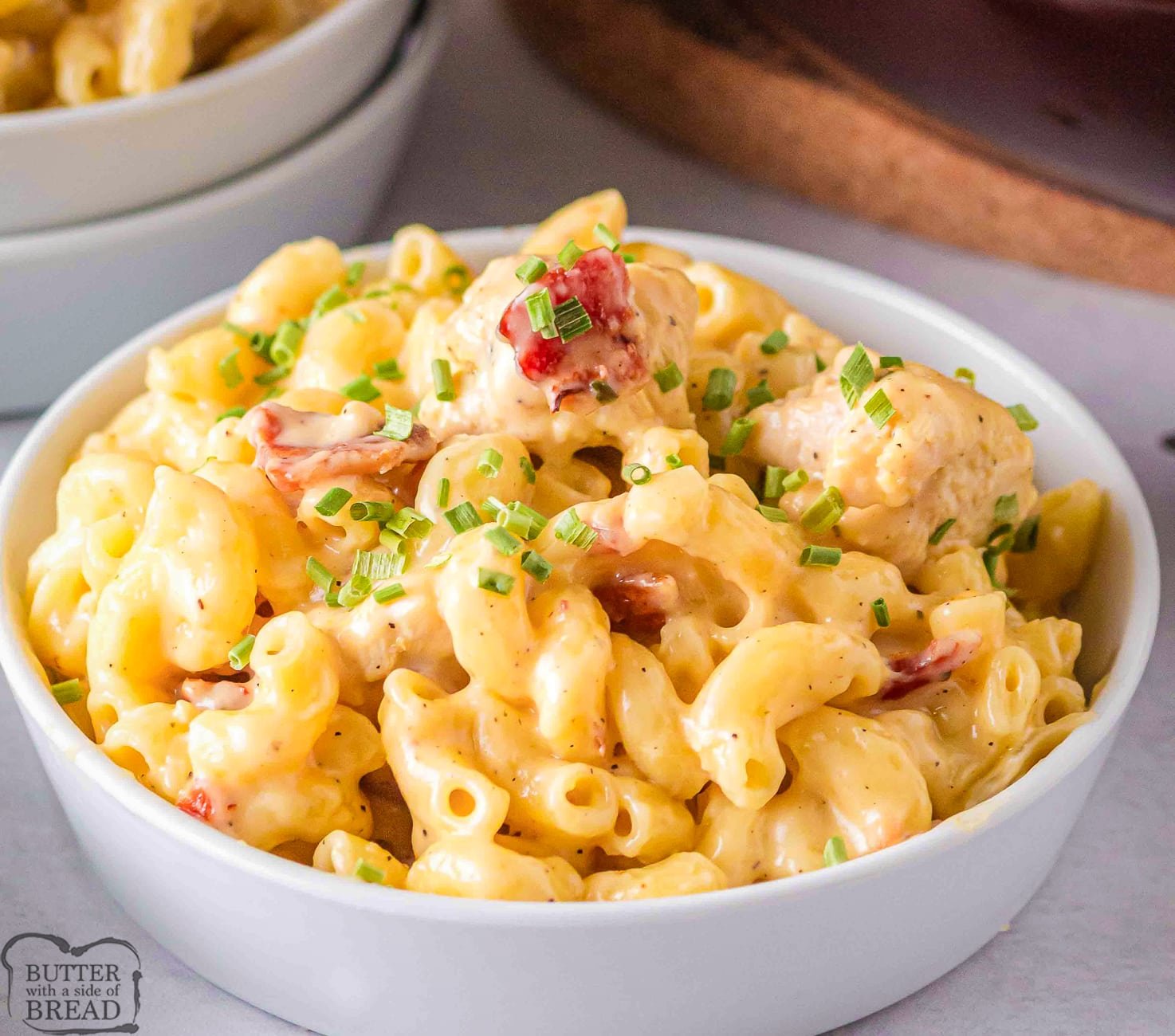 bowl of Ranch chicken macaroni and cheese