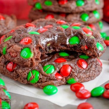 fudgy chocolate brownie Christmas cookies
