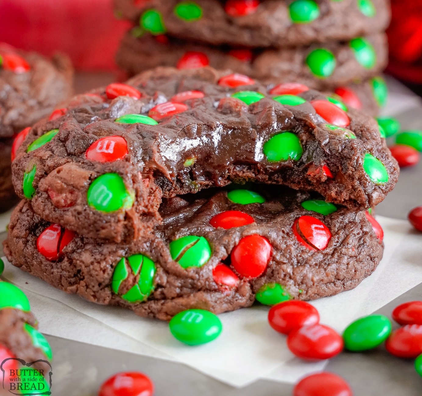 fudgy chocolate brownie Christmas cookies
