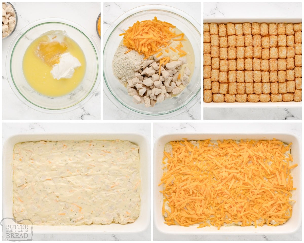 how to make ranch chicken tater tot casserole
