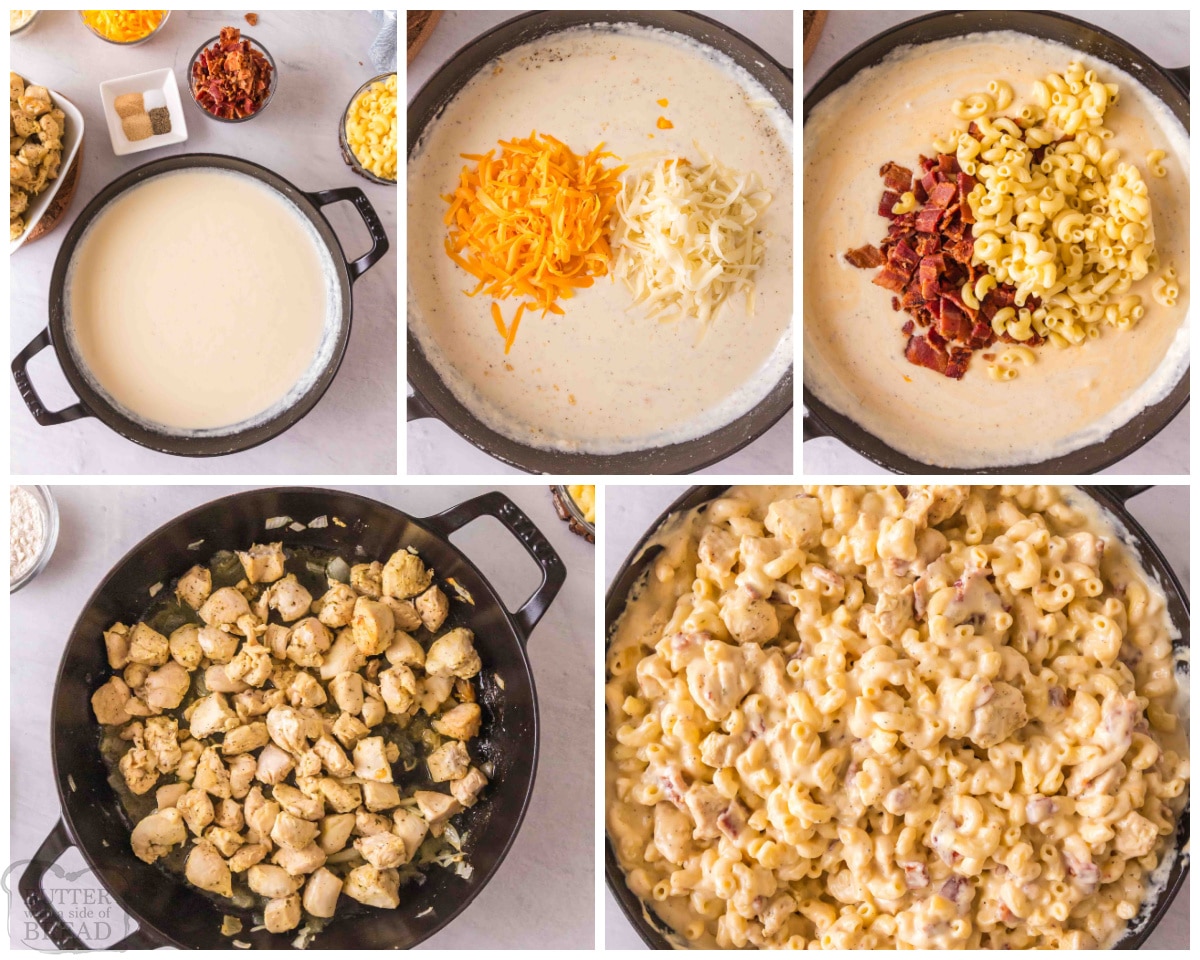 how to make Ranch chicken bacon mac and cheese