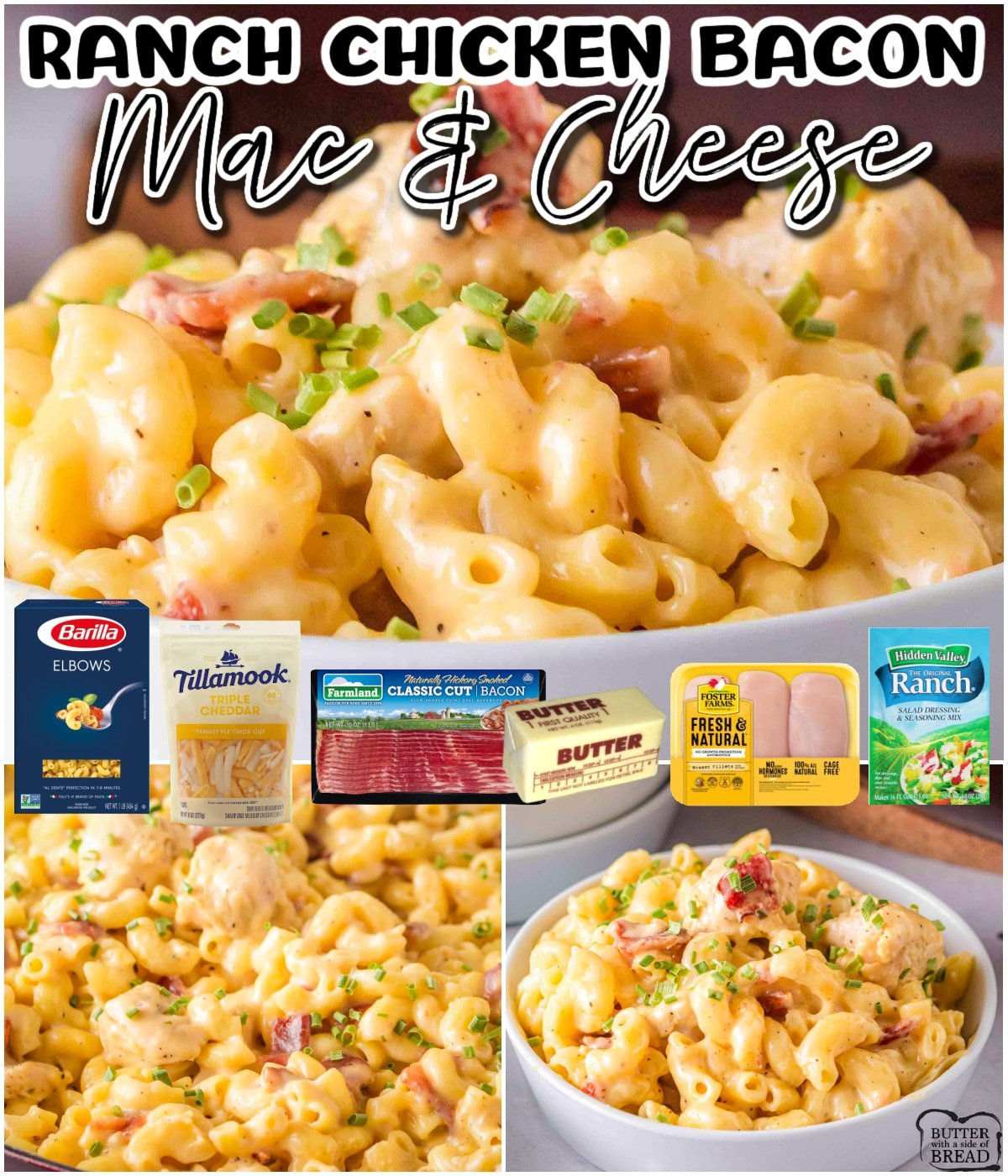 Ranch Chicken Bacon Mac & Cheese is a delicious, hearty pasta dish with fantastic flavors! Cheesy macaroni with added chicken & ranch that everyone loves! 