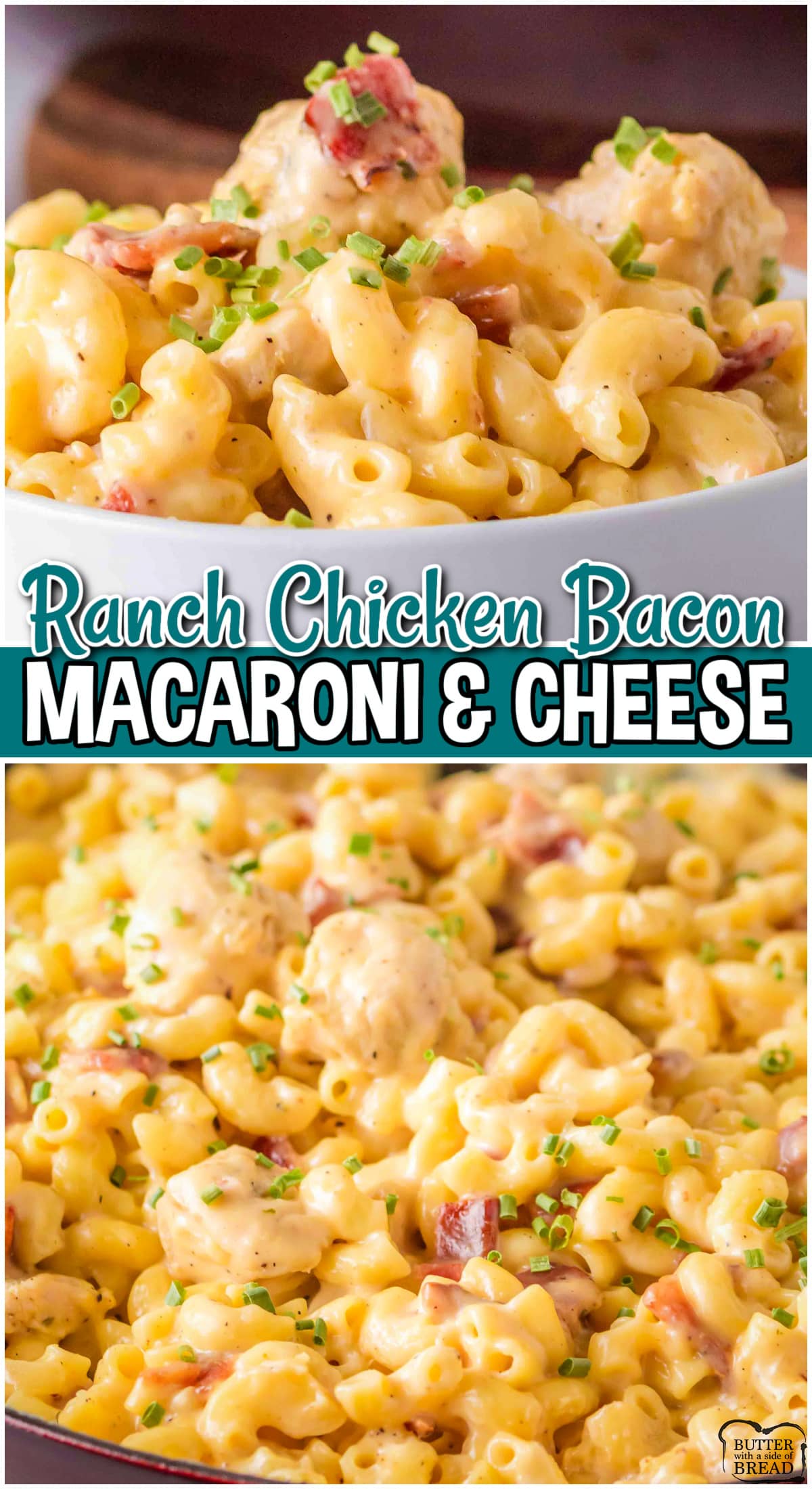 Ranch Chicken Bacon Mac & Cheese is a delicious, hearty pasta dish with fantastic flavors! Cheesy macaroni with added chicken & ranch that everyone loves! 