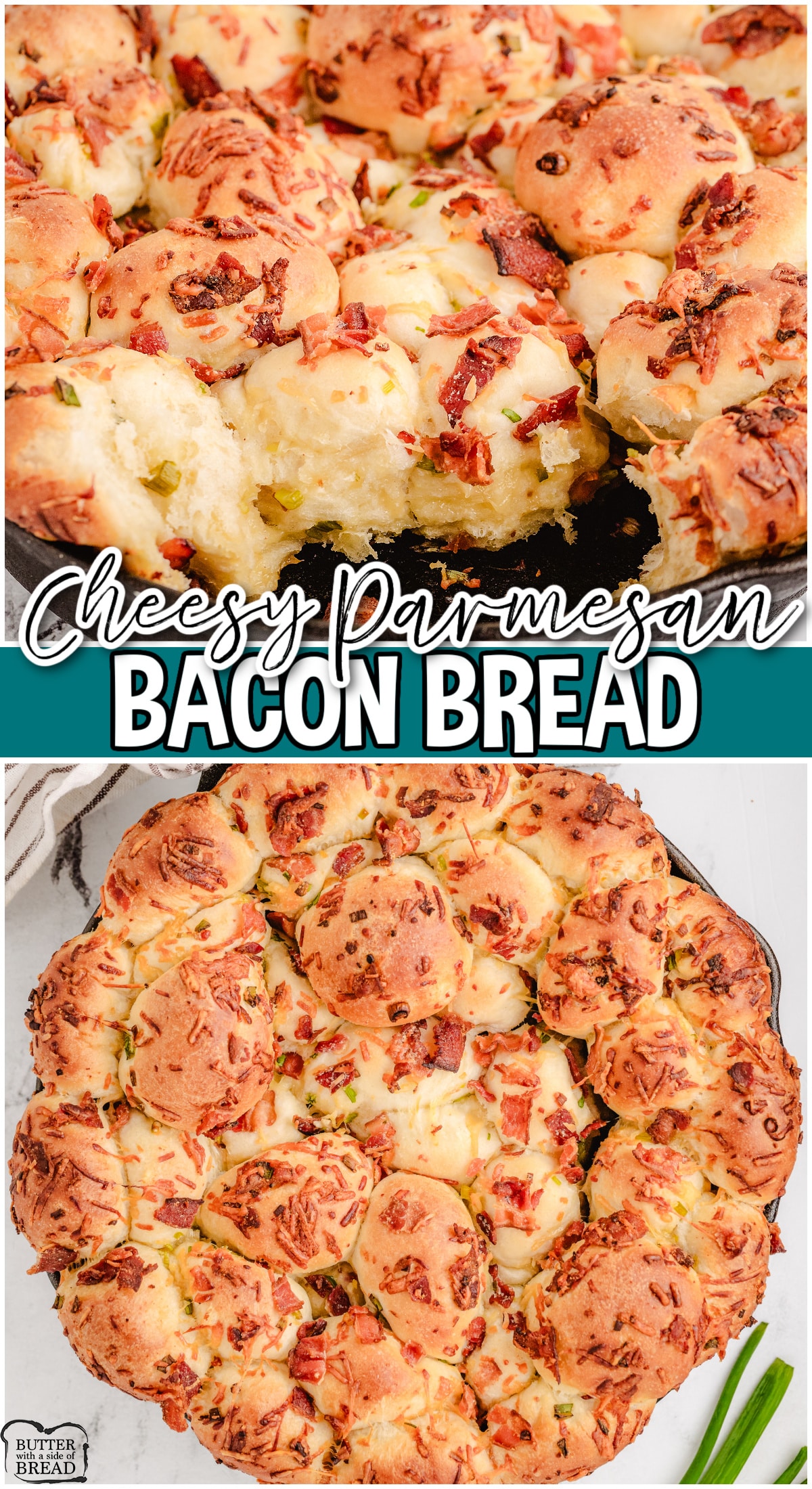 Parmesan Bacon Bread made easy with frozen dough, that's tossed with a blend of savory spices, cheese and bacon for unbelievably flavorful bread! 