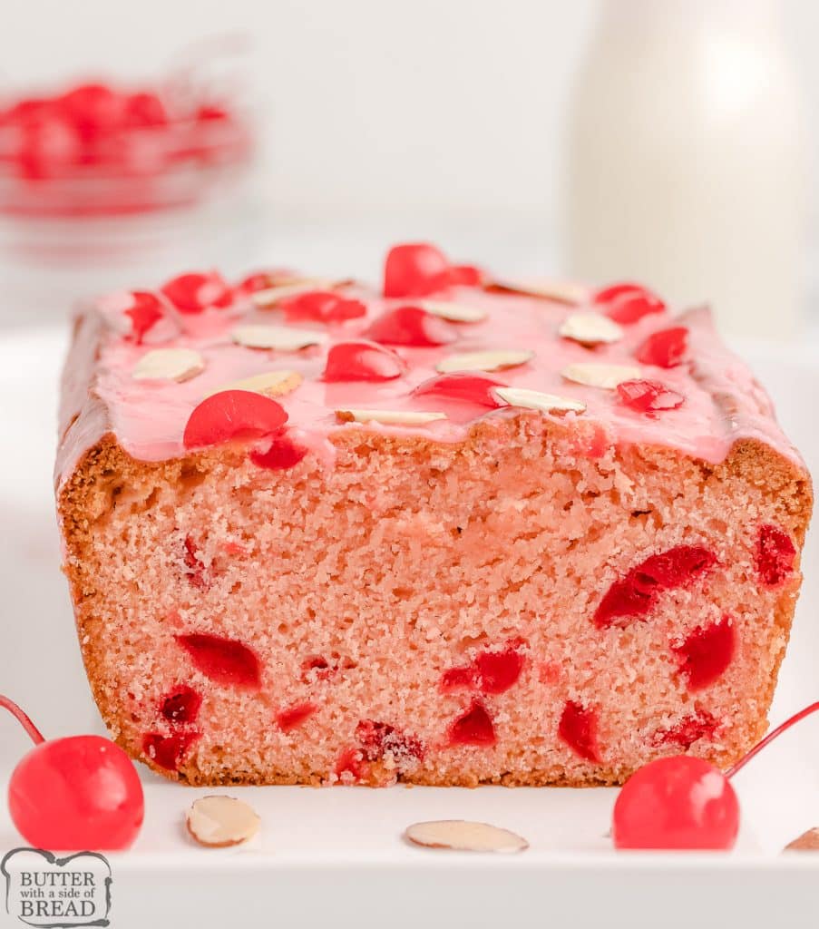 cherry sweet bread sliced into