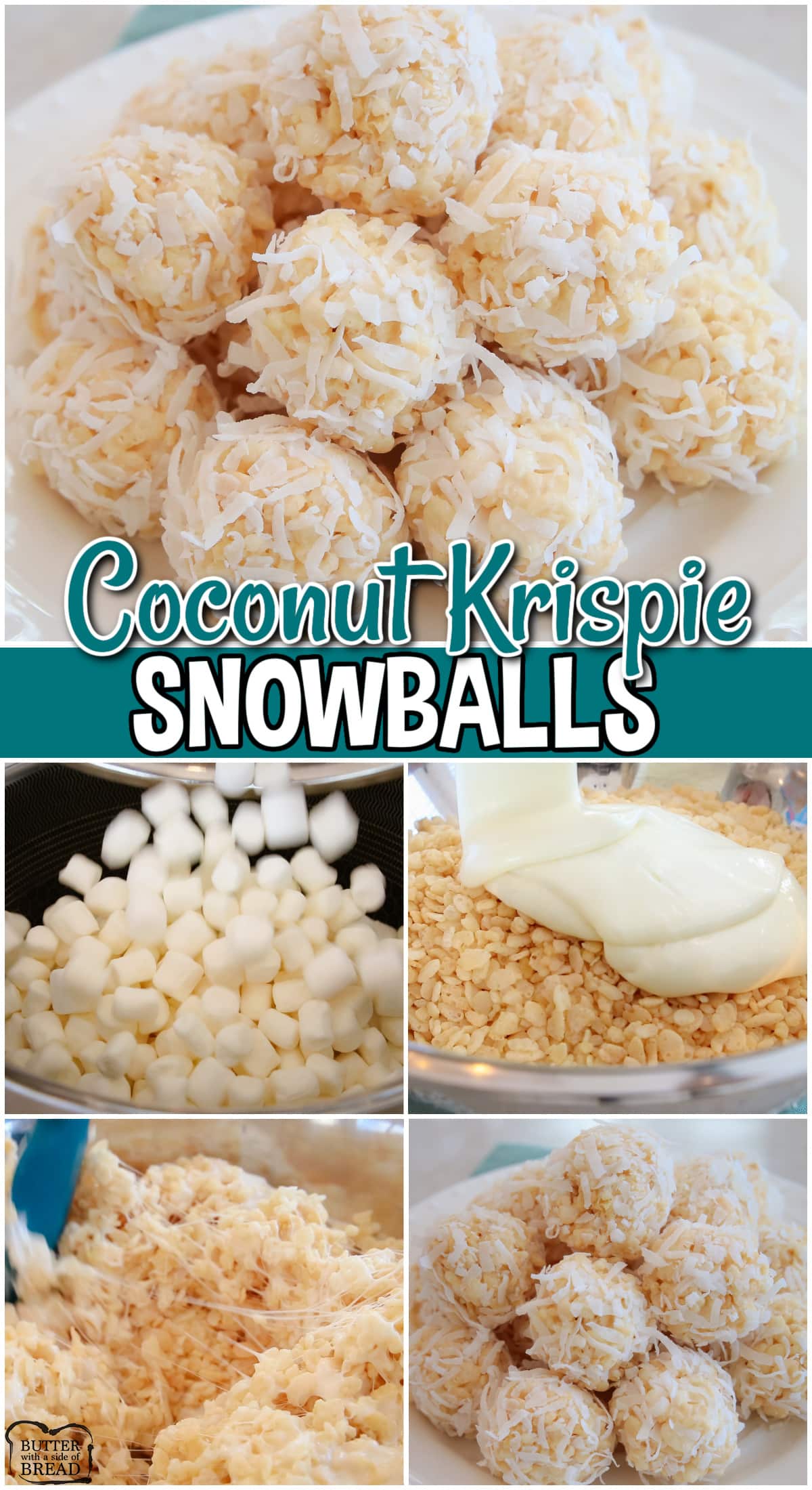 Rice Krispie Coconut Snowballs are delightful take on traditional krispie treats that combines the sweet and crunchy flavors of Rice Krispie cereal with the tropical taste of coconut!