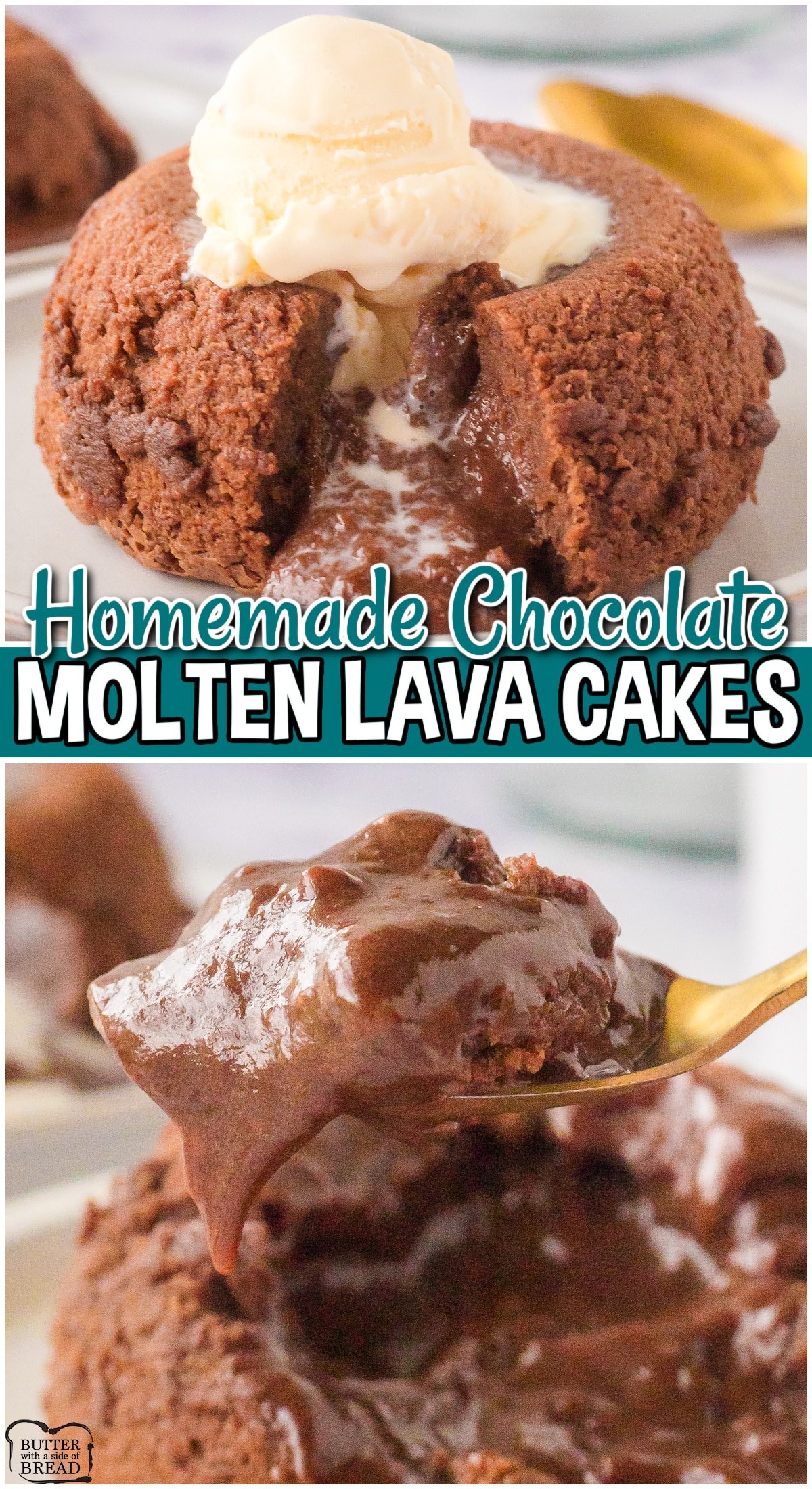 Chocolate Lava Cakes are decadent molten chocolate cakes that are known for their rich, gooey centers that spill out when cut into! This chocolate lava cake recipe comes together easily & uses classic ingredients such as butter, chocolate, eggs, sugar, and flour. 