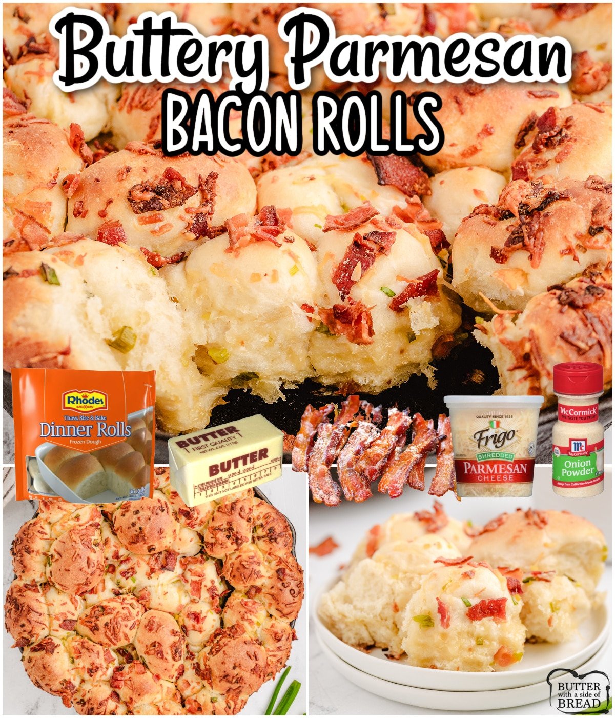 Parmesan Bacon Bread made easy with frozen dough, that's tossed with a blend of savory spices, cheese and bacon for unbelievably flavorful bread! 