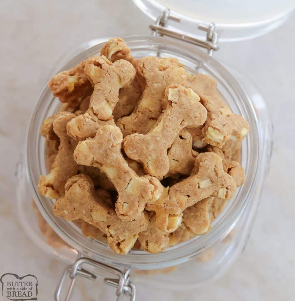 apple peanut butter dog treats