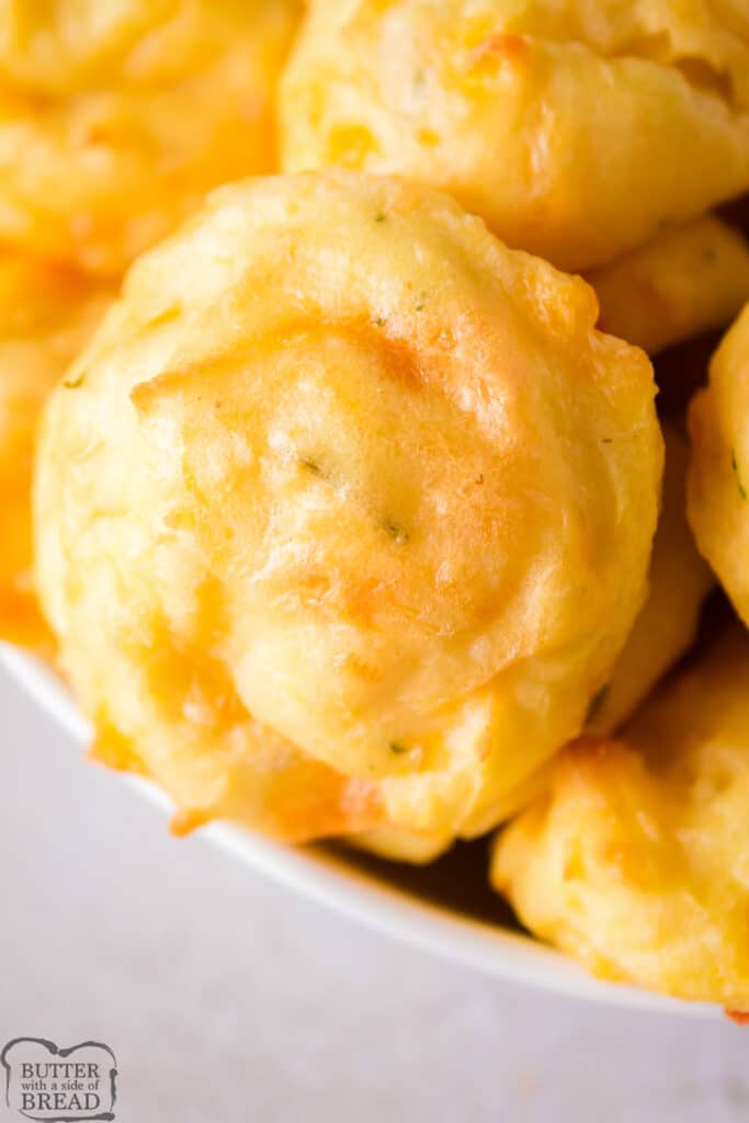 round cheddar cheese mashed potato puff