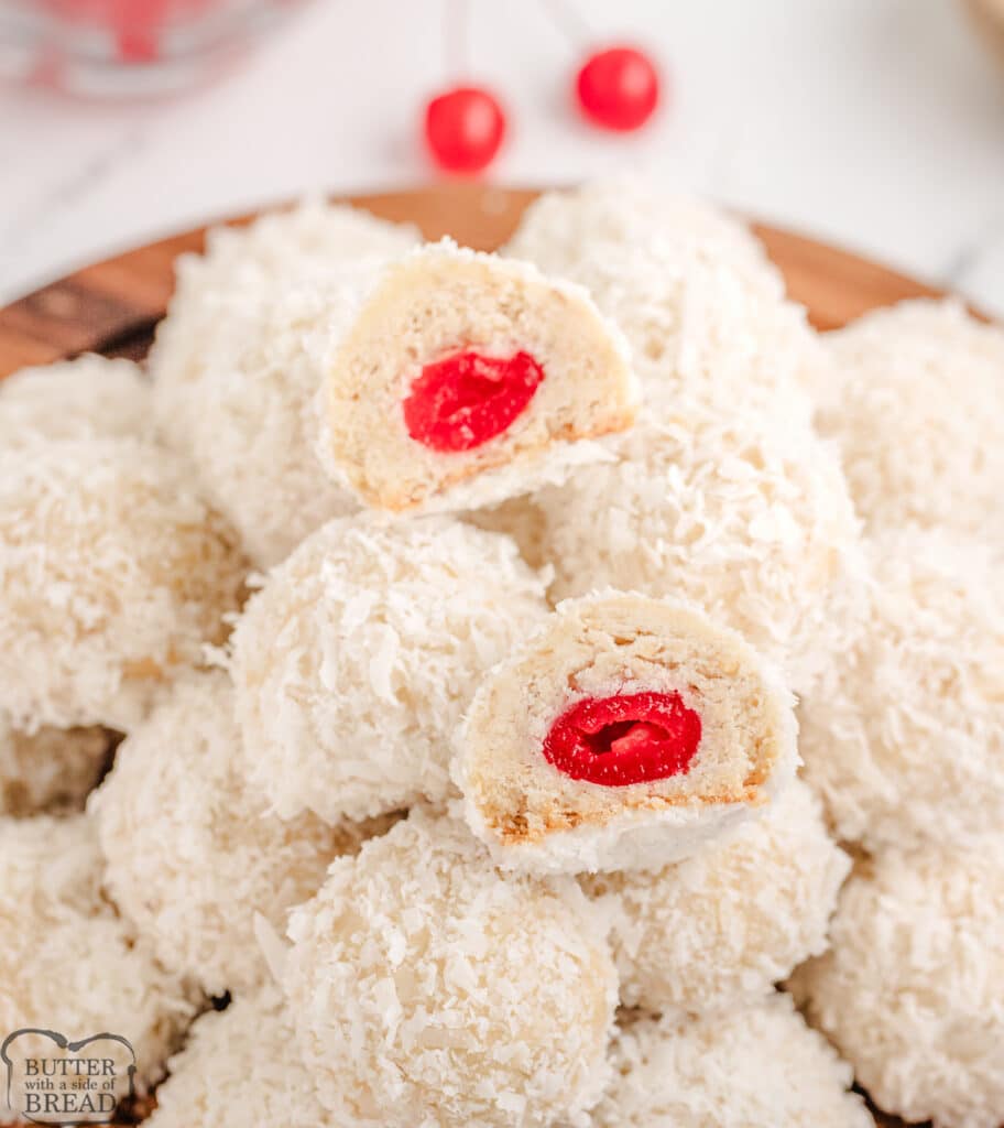 cherry coconut snowball cookies