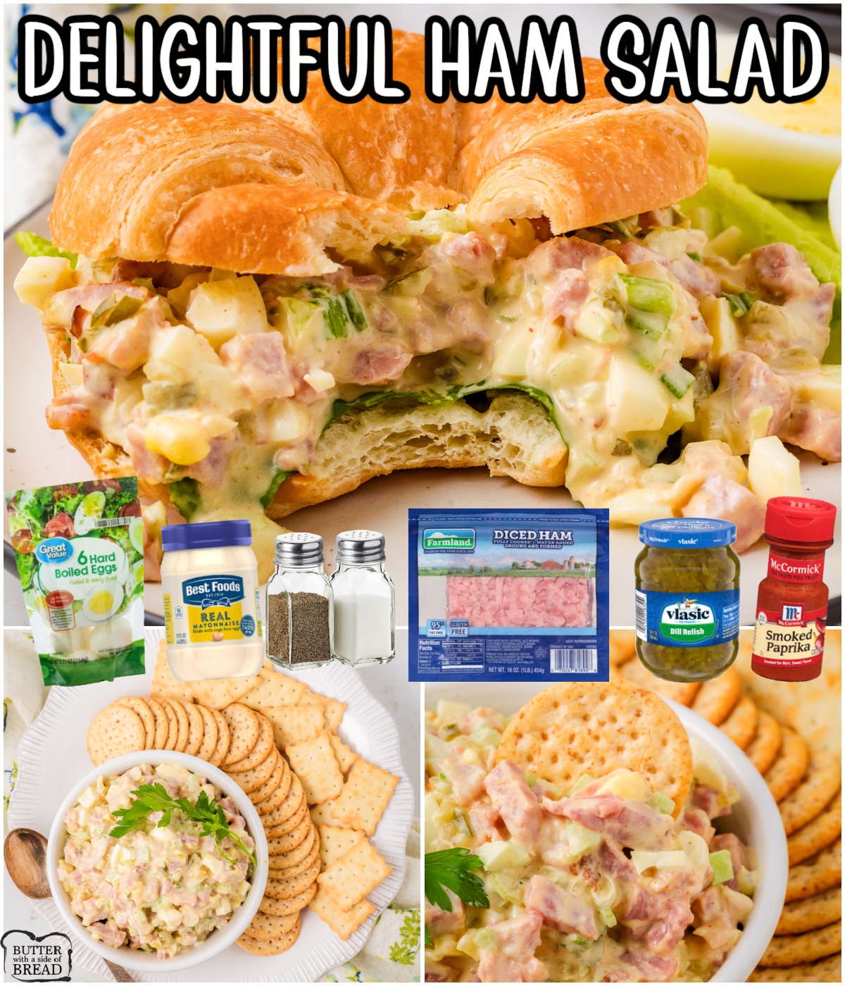 Delightful Old Fashioned Ham Salad with classic ingredients & perfect balance of heartiness & flavor for an appetizer, lunch or light dinner!