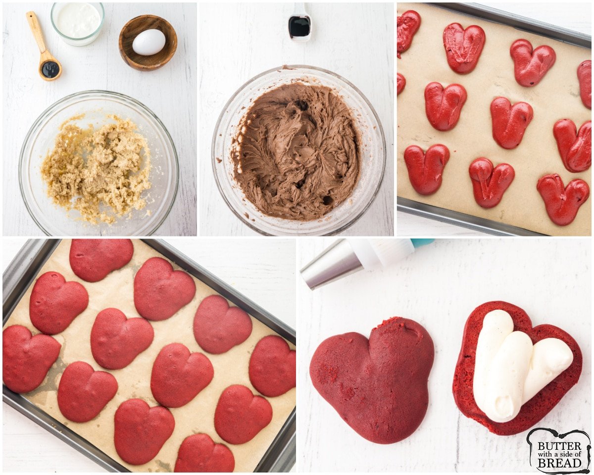 how to make Valentines Whoopie Pies