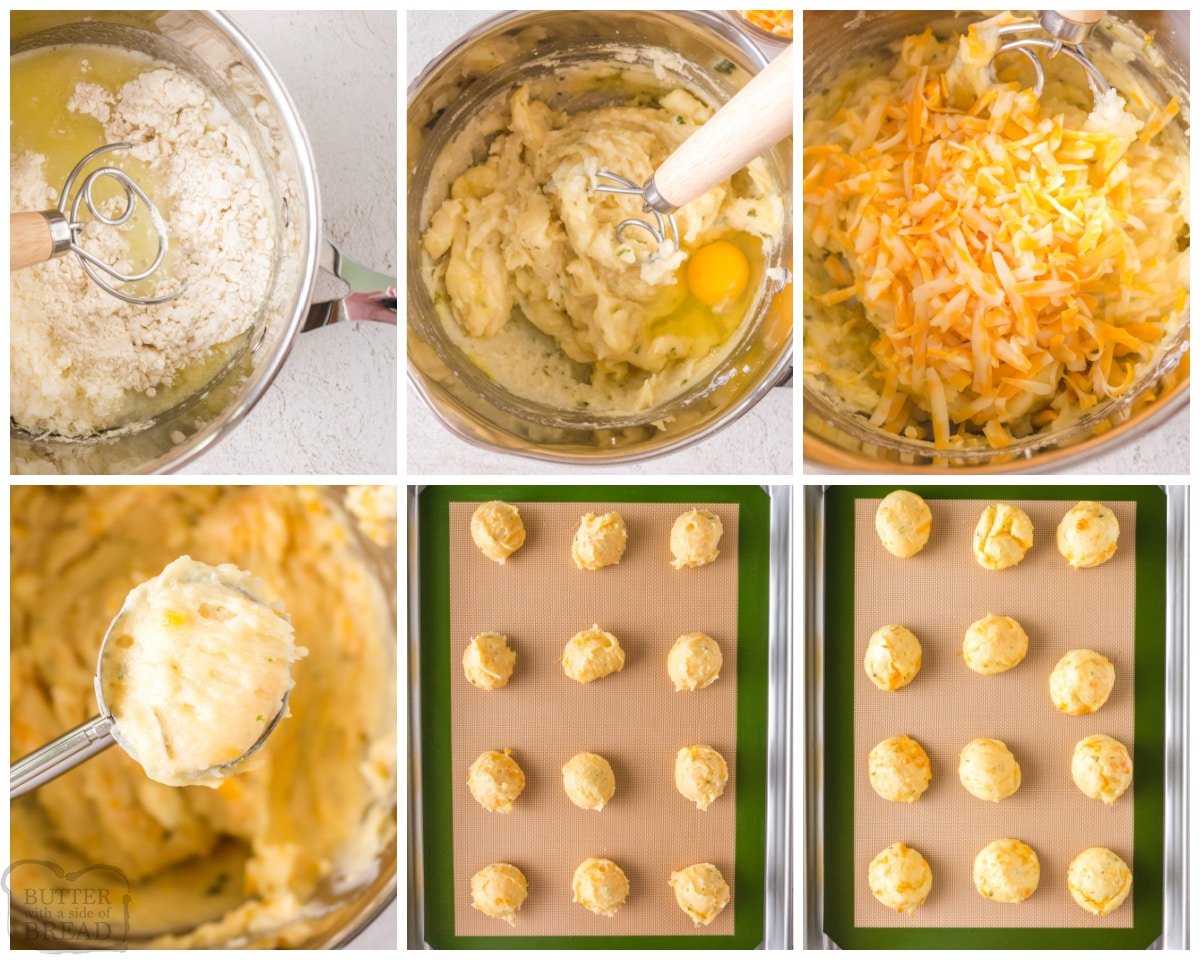 how to make cheddar mashed potato puffs