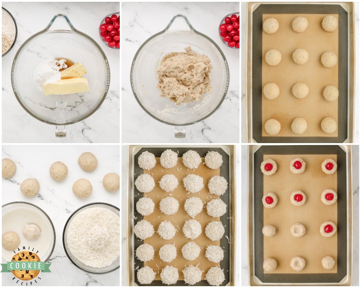 how to make hidden cherry snowball cookies