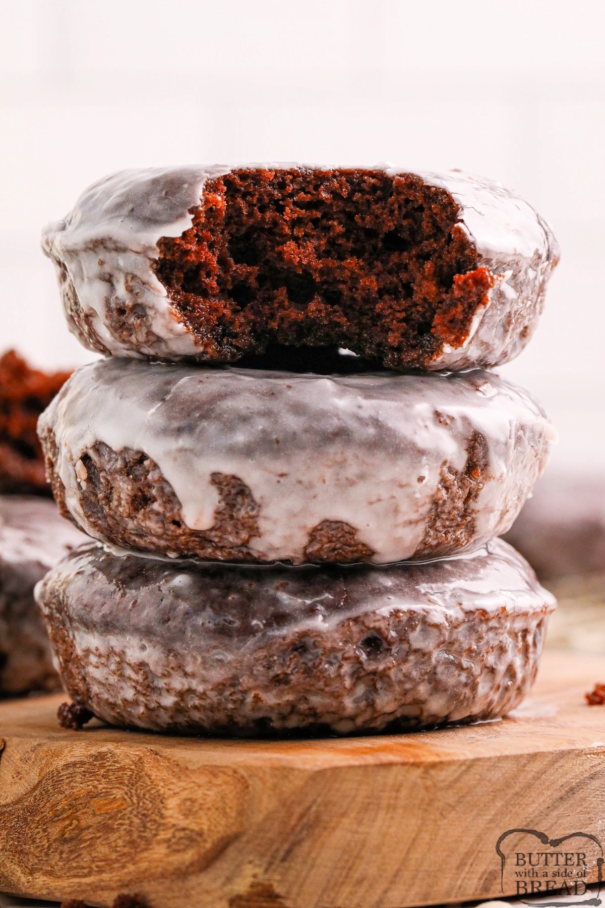Baked chocolate donuts. 