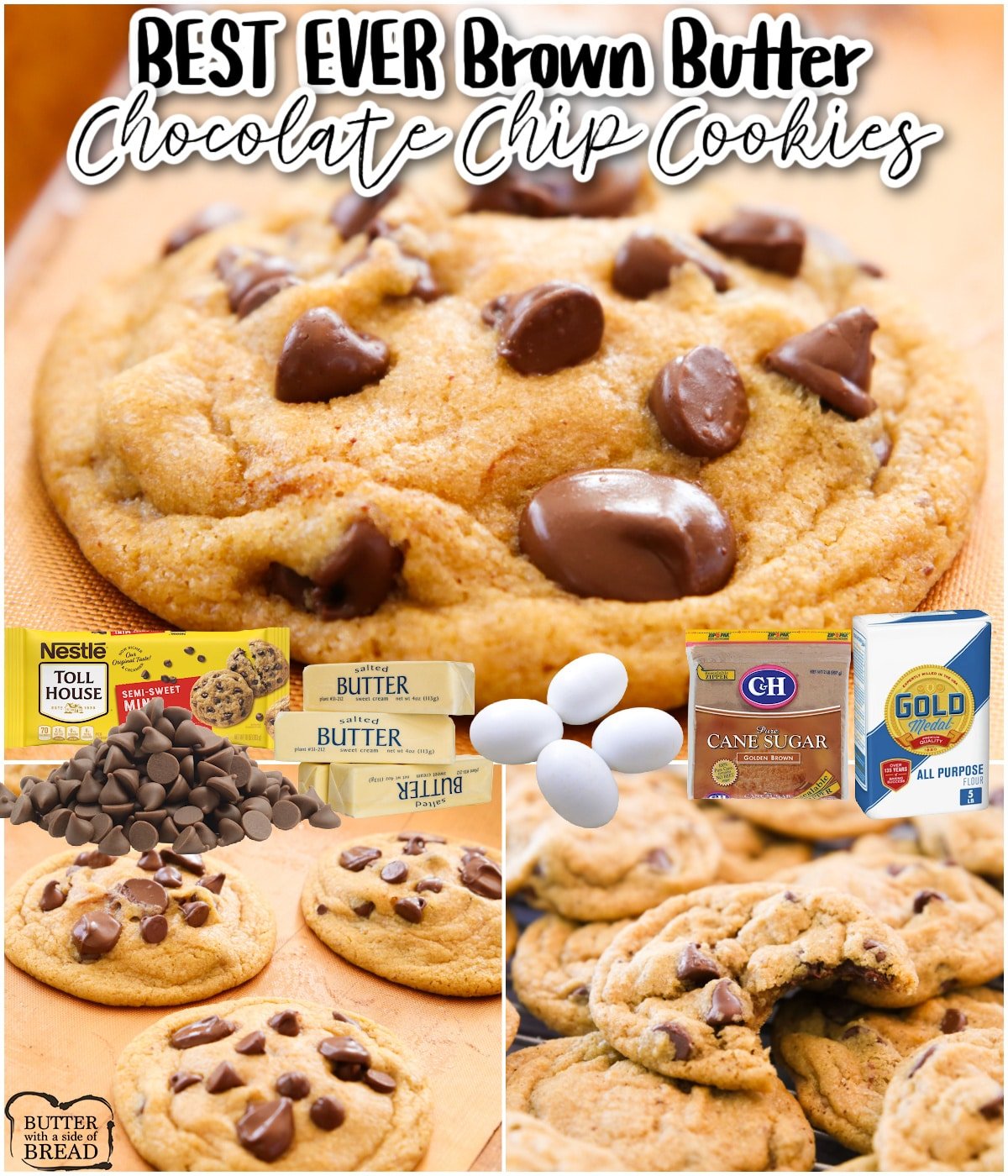 Best Brown Butter Chocolate Chip Cookies are a classic cookie with an incredibly delicious twist! The brown butter adds an amazing caramel-like flavor that everyone loves!