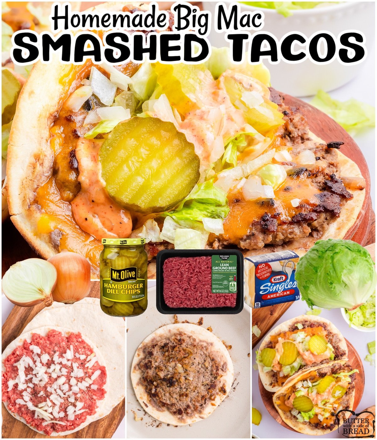 Big Mac Smashed Tacos are everything you love about the classic burger, only in smashed taco form! An easy, flavorful dinner that everyone enjoys! 