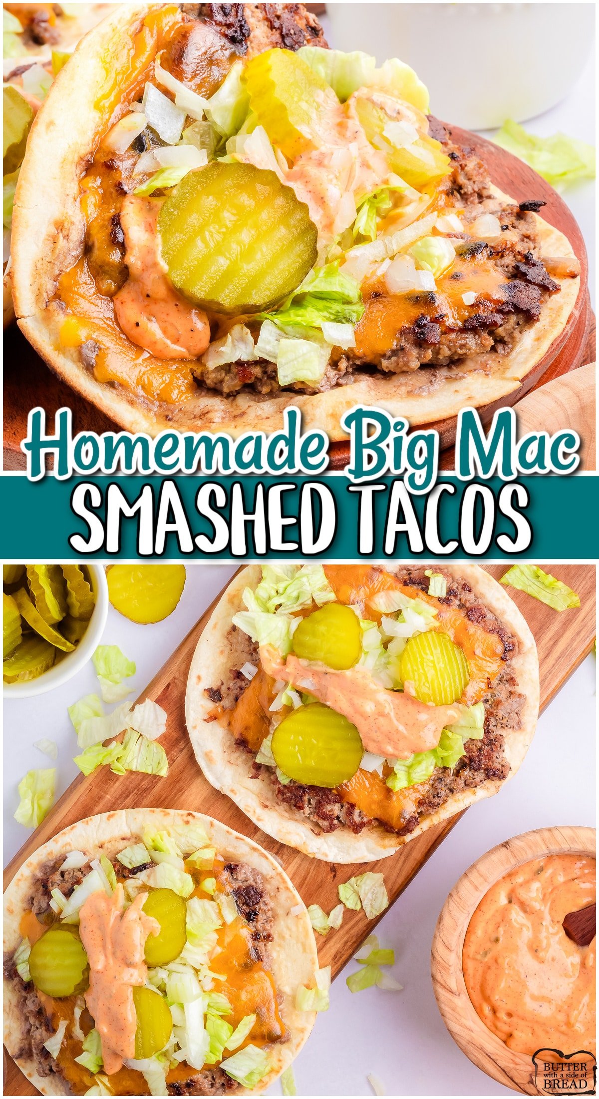 Big Mac Smashed Tacos are everything you love about the classic burger, only in smashed taco form! An easy, flavorful dinner that everyone enjoys! 