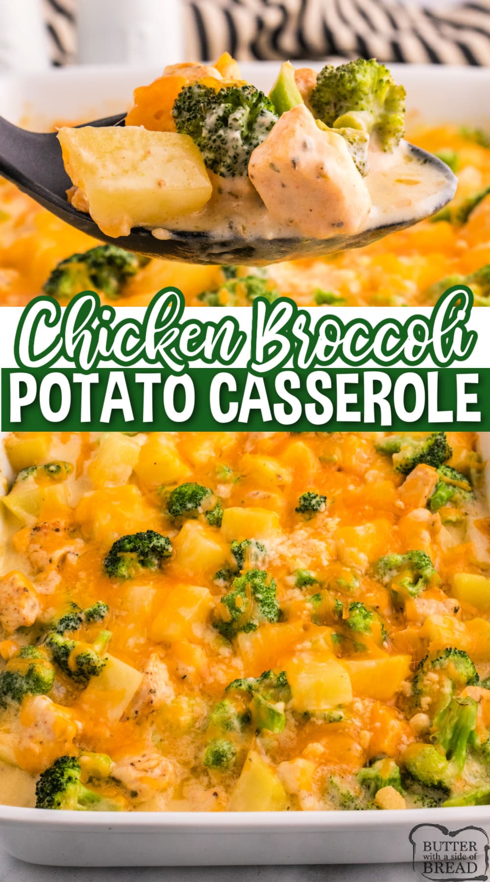 Chicken Broccoli Potato Casserole is a simple and delicious weeknight dinner recipe that the whole family will love. This chicken casserole is loaded with potatoes, broccoli, and cheese. 
