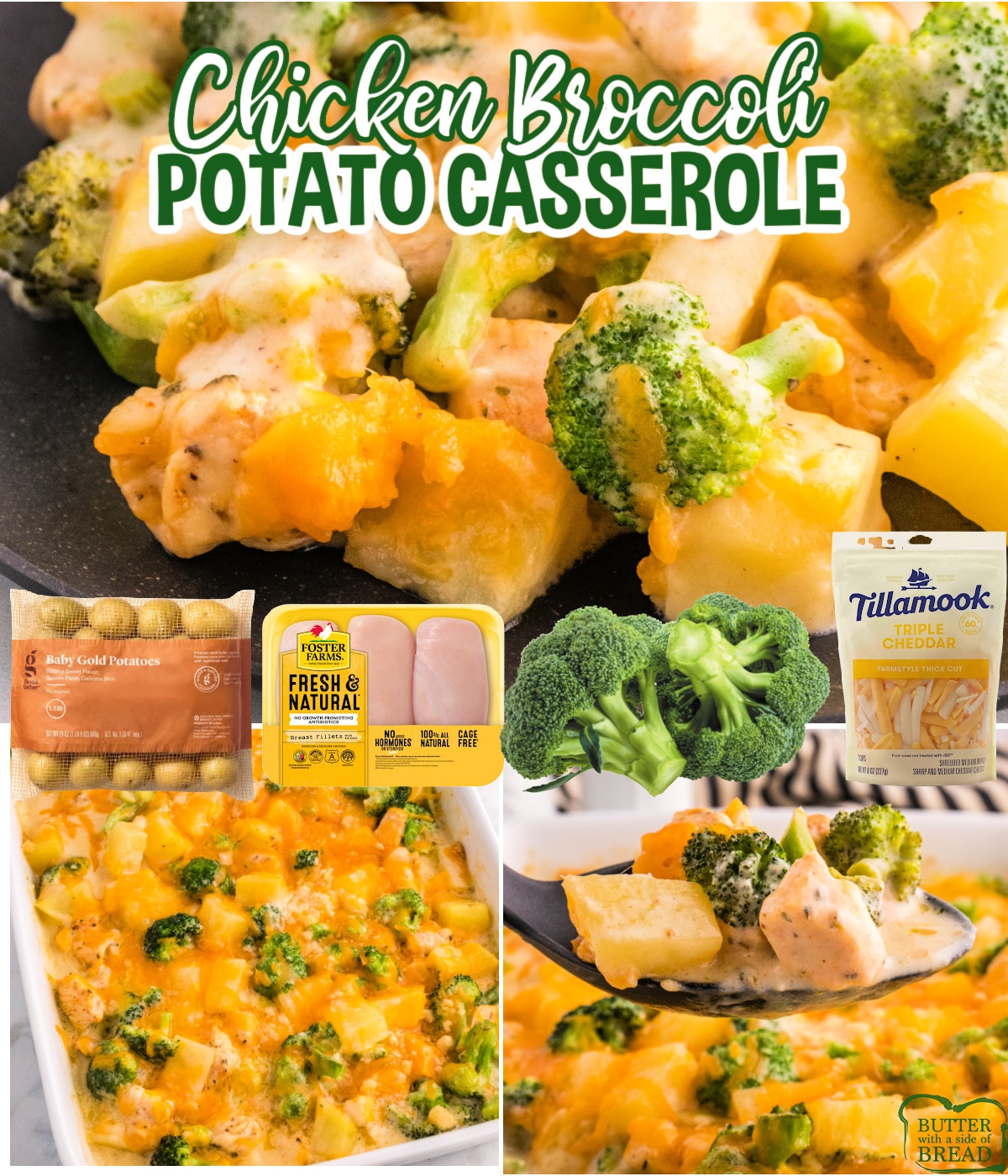 Chicken Broccoli Potato Casserole is a simple and delicious weeknight dinner recipe that the whole family will love. This chicken casserole is loaded with potatoes, broccoli, and cheese. 