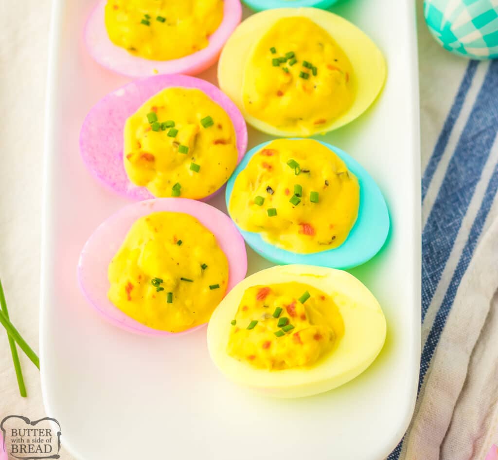 festive colored Deviled eggs