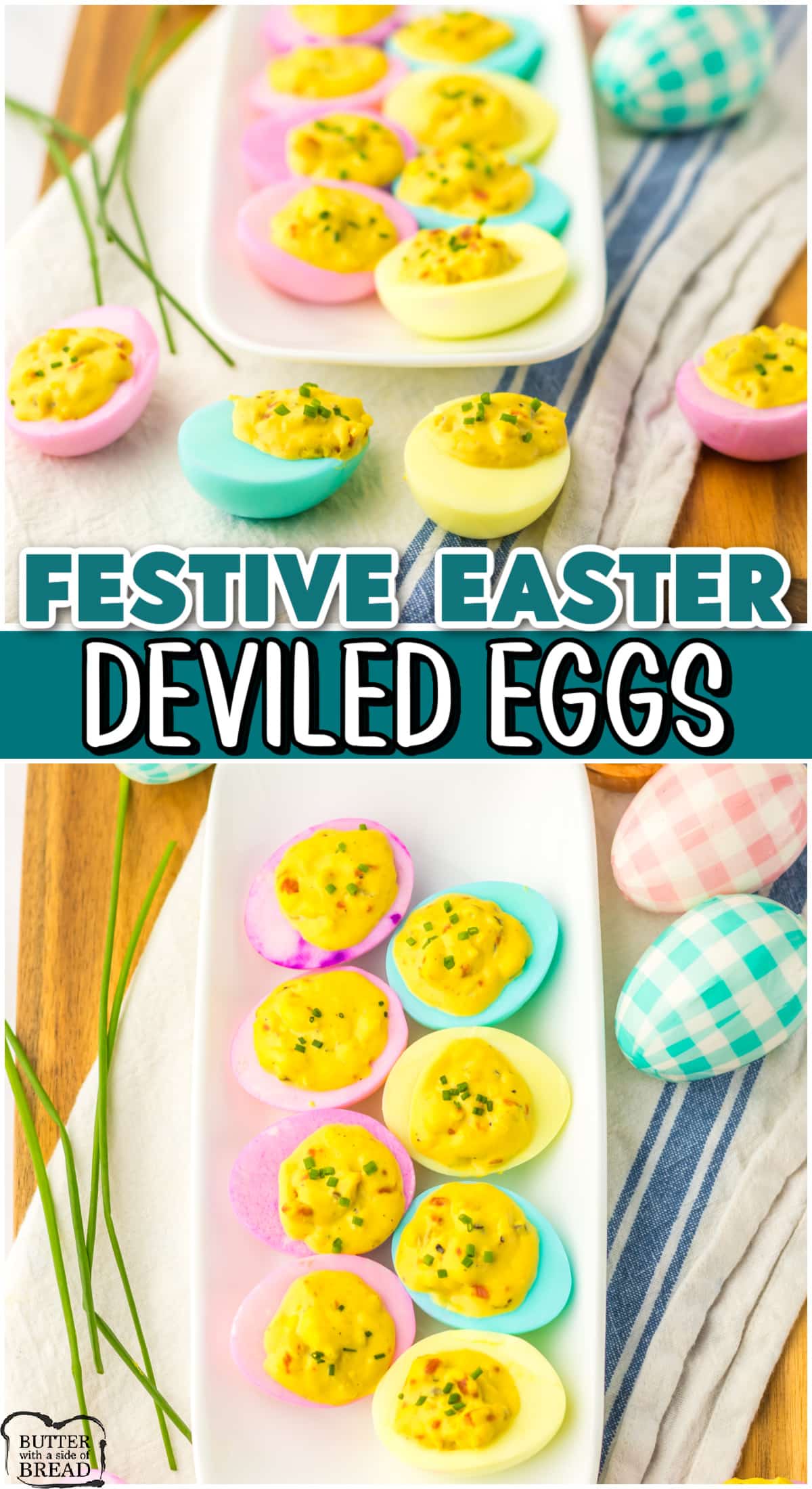 Dyed Easter Deviled Eggs are pretty pastel eggs made into classic deviled eggs perfect for the holiday. Simple, flavorful Easter deviled eggs made with pastel food coloring, giving them a playful and colorful appearance!