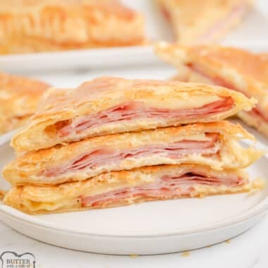 flaky ham and cheese slab pies
