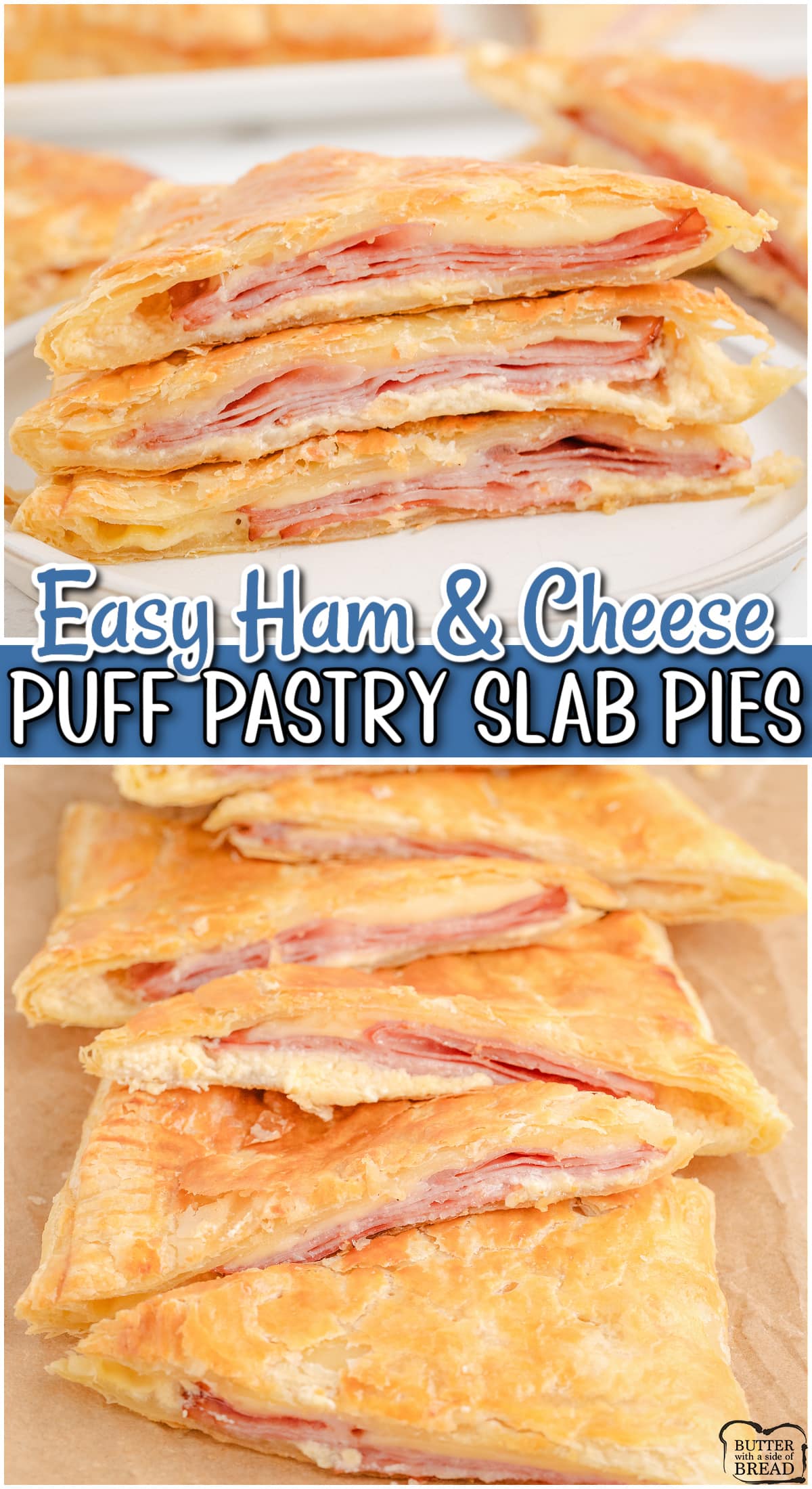 Flaky Ham and Cheese Slab Pies are made with a buttery crust and filled with savory ham and gooey cheese. This hot ham and cheese pastries are a delicious & easy-to-make recipe!