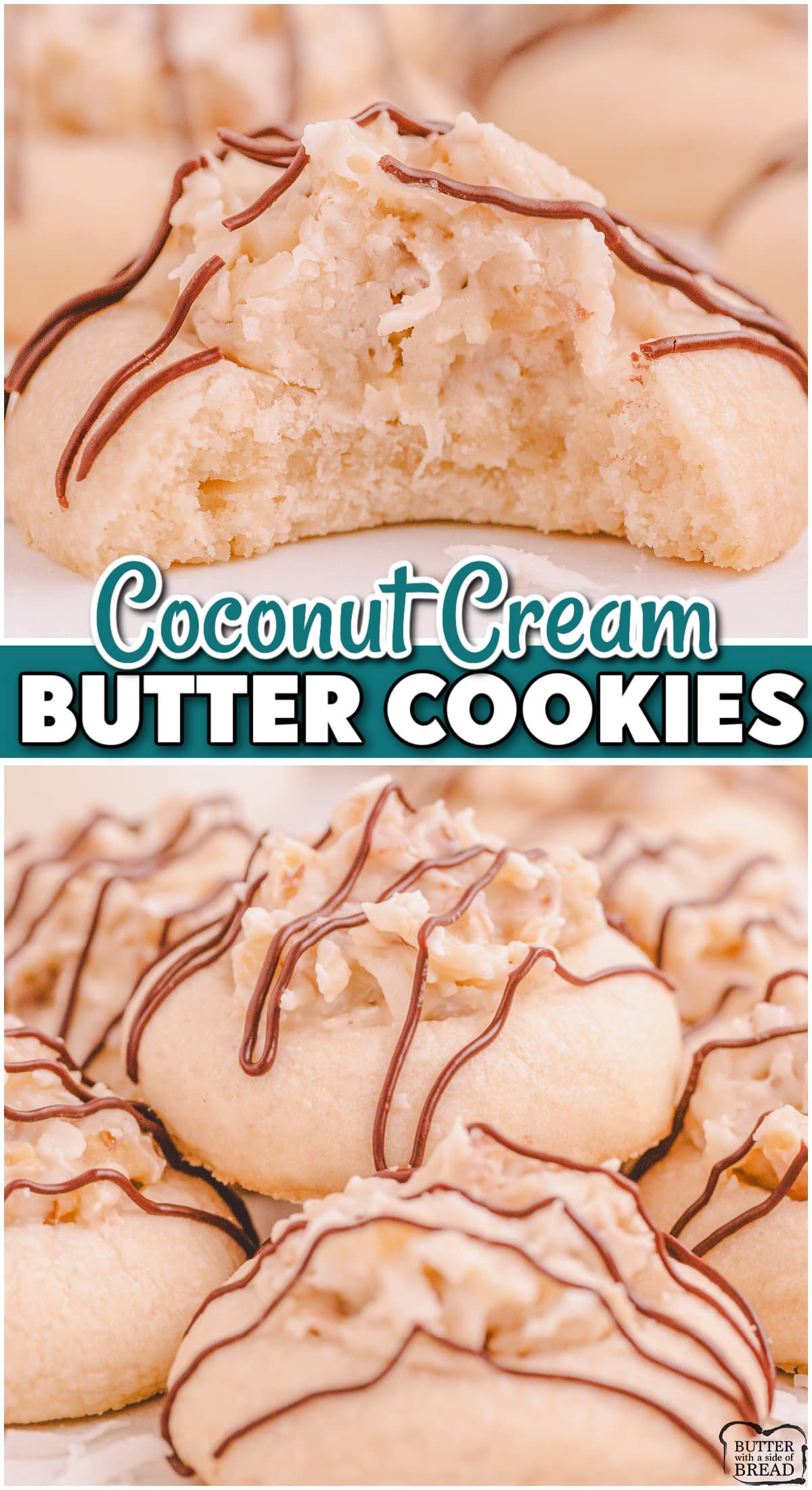Delightful Coconut Cream Cookies are soft, chewy and topped with creamy coconut topping! 