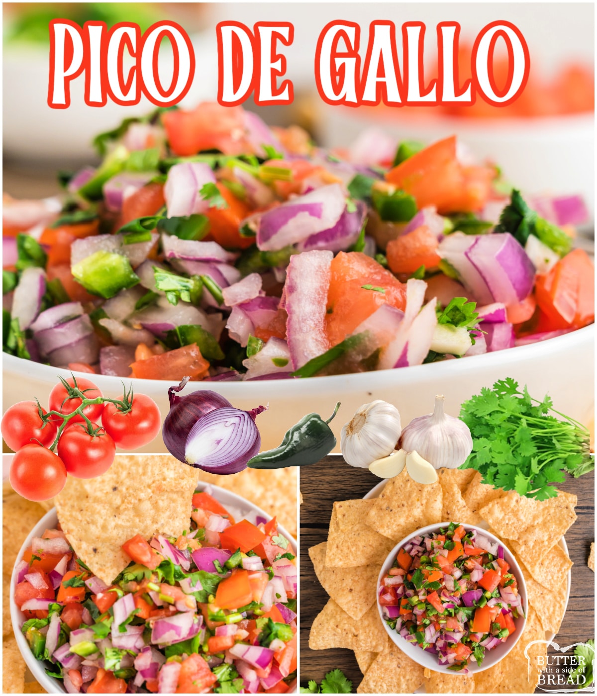 Pico de Gallo is fresh, delicious, and packed with flavor. Homemade pico de gallo is easy to make and pairs perfectly with chips and all of your favorite Mexican dishes.