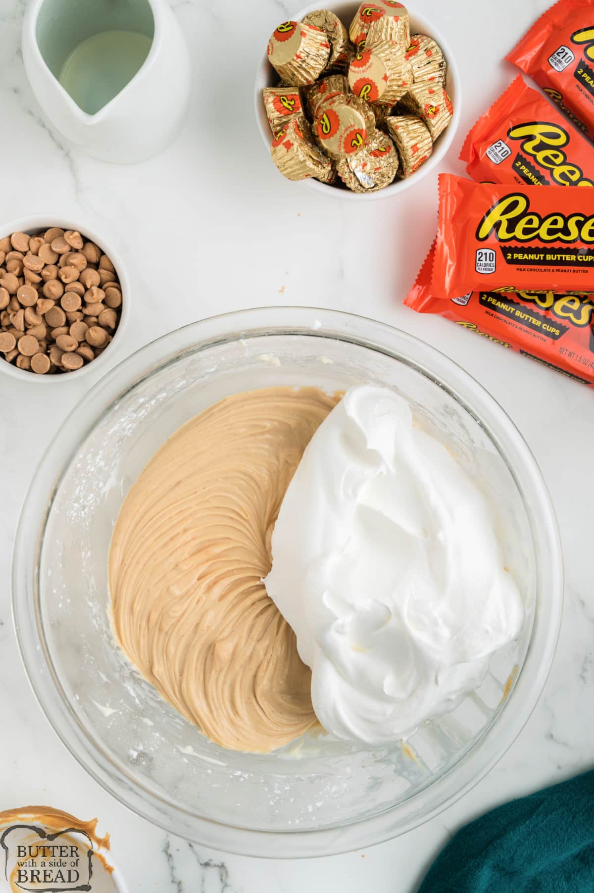 Add Cool Whip to peanut butter filling. 